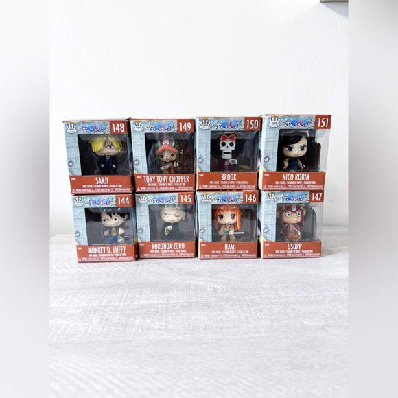 One Piece Funko Pop Mini Complete set of 8 bundle 144-151